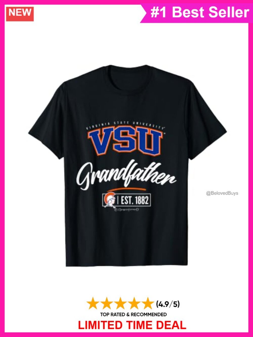 HBCU Grandfather Pride Virginia State University Cotton Tee
